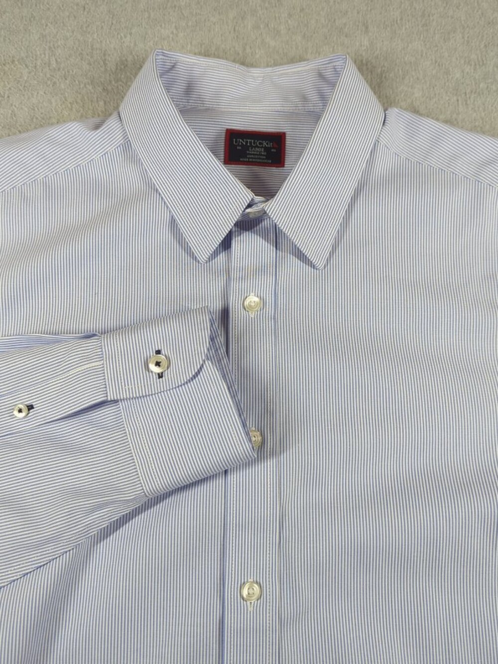 Untuckit Classic Fit Blue Pinstripe Button-Down Shirt